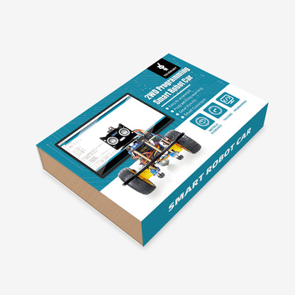 Kit de voiture robot intelligente Tscinbuny 2WD pour Arduino Uno, kit éducatif complet pour robot programmable avec suivi de ligne de codes, évitement d'obstacles