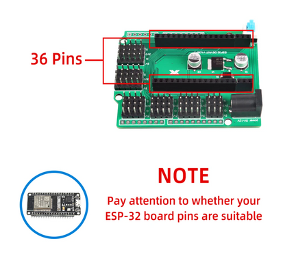 36 Pins ESP32 V1 Shield Expansion Board