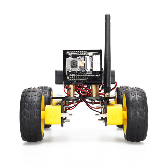 Tscinbuny Kit de démarrage pour robot ESP32 pour Arduino, kit éducatif pour robot programmable avec codes, 4 roues motrices avec antenne, module de caméra Wifi ESP32, kit de voiture