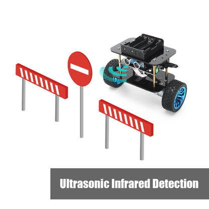 Tscinbuny Voiture robot intelligente à équilibrage automatique pour Arduino Nano Kit version complète, kit éducatif pour robot programmable avec application et codes, 2 roues motrices DC12V 620 tr/min avec châssis de robot à roues en caoutchouc de 68 mm