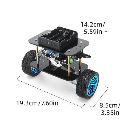 Tscinbuny Voiture robot intelligente à équilibrage automatique pour Arduino Nano Kit version complète, kit éducatif pour robot programmable avec application et codes, 2 roues motrices DC12V 620 tr/min avec châssis de robot à roues en caoutchouc de 68 mm