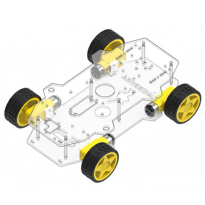 4WD TT Motors Rubber Wheels Kits without Chassis For Arduino Projects