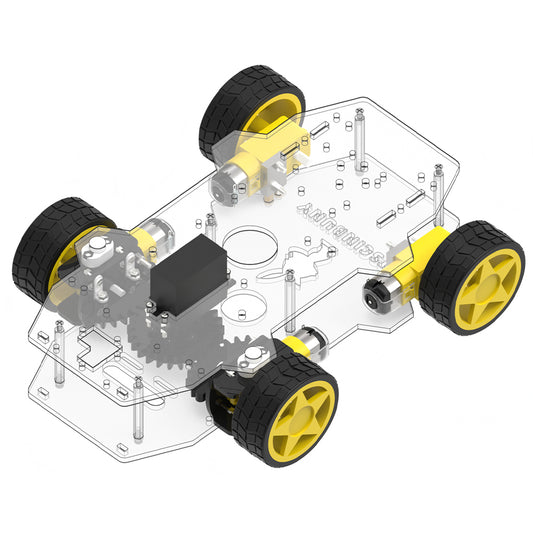 4WD Wheels Kits For Ackermann Chassis Education & Maker Projects Exclude Chassis