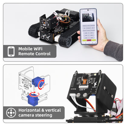 ESP32 Camera Crawler Wheels Robot Kits For Arduino