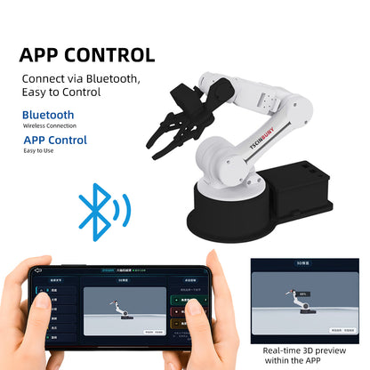 TSCINBUNY 6-DOF Master-Slave Teaching Robotic Arm Kit, Open-Source Robot Manipulator with Motion Recording & Playback