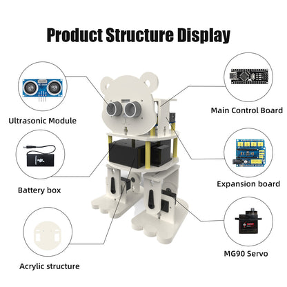 TSCINBUNY Cute Panda Robot, suitable as a holiday gift for children and teenagers as well as educational institutions, supporting programming tools and app control.