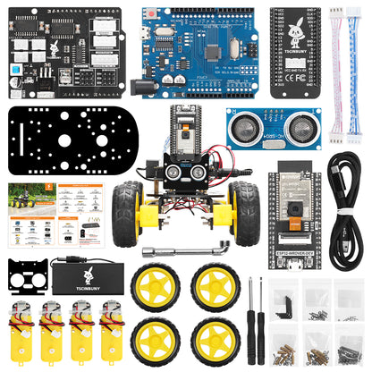 SUNFOUNDER Smart Robot Car Kit Compatible with Arduino UNO R3, 4WD Omnidirectional Movement, FPV, ESP32 CAM, Romote Control App etc., Adult Learning Robot Kit SUNFOUNDER Smart Robot Car Kit Compatible with Arduino UNO R3, 4WD Omnidirectional Movement, FPV, ESP32 CAM, Romote Control App etc., Adult Learning Robot Kit