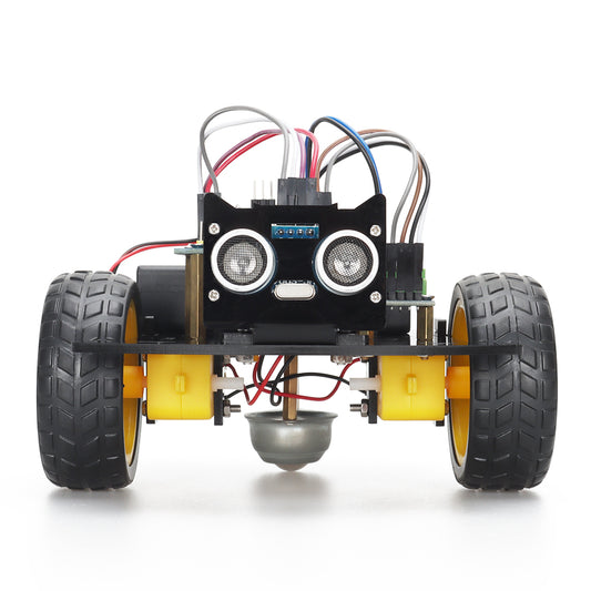 Tscinbuny Kit de voiture robot intelligent pour Arduino Nano Kit de démarrage complet, châssis de robot d'évitement d'obstacles 2WD Kit éducatif de robot programmable avec codes pour débutants