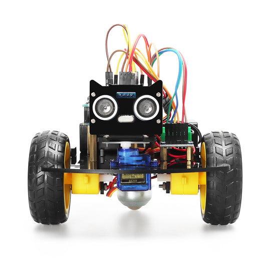 Tscinbuny Robot pour Arduino Kit de développement Wifi, Kit éducatif pour robot programmable avec codes et application, châssis de robot 2WD Robotique d'évitement d'obstacles