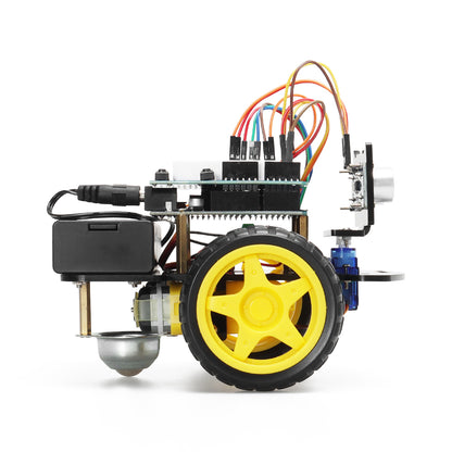 Tscinbuny Robot pour Arduino Kit de développement Wifi, Kit éducatif pour robot programmable avec codes et application, châssis de robot 2WD Robotique d'évitement d'obstacles