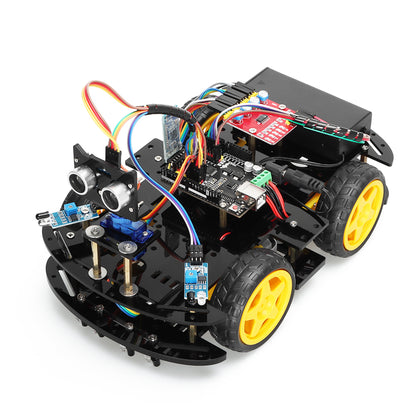 Kit de voiture robotique intelligente Tscinbuny pour projet Arduino, kit éducatif de robot programmable avec application, châssis de robot 4WD, évitement d'obstacles, suivi de ligne avec codes pour débutants