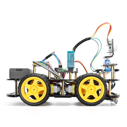 Kit de voiture robotique intelligente Tscinbuny pour projet Arduino, kit éducatif de robot programmable avec application, châssis de robot 4WD, évitement d'obstacles, suivi de ligne avec codes pour débutants