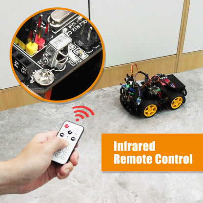 Kit de voiture robotique intelligente Tscinbuny pour projet Arduino, kit éducatif de robot programmable avec application, châssis de robot 4WD, évitement d'obstacles, suivi de ligne avec codes pour débutants