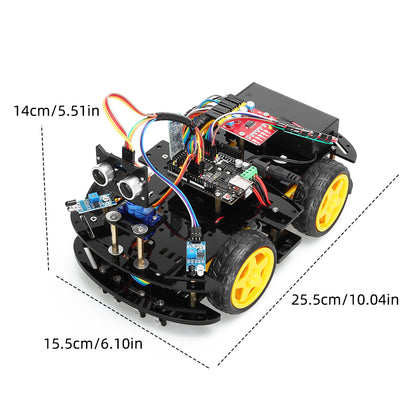 Kit de voiture robotique intelligente Tscinbuny pour projet Arduino, kit éducatif de robot programmable avec application, châssis de robot 4WD, évitement d'obstacles, suivi de ligne avec codes pour débutants