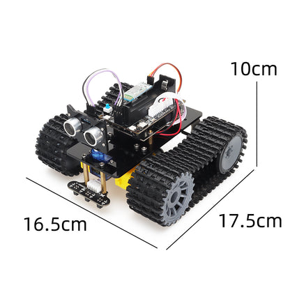 Tscinbuny Smart Robot Car pour Arduino Kit complet professionnel, kit éducatif de robot programmable avec application et codes, kit robotique 2WD Tank Crawler avec module rechargeable 18650