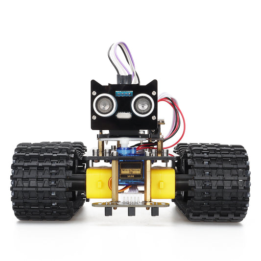 Tscinbuny Smart Robot Car pour Arduino Kit complet professionnel, kit éducatif de robot programmable avec application et codes, kit robotique 2WD Tank Crawler avec module rechargeable 18650