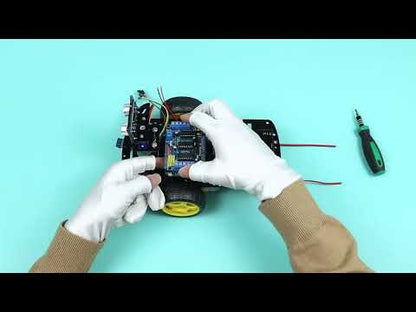 Kit de voiture robot intelligente Tscinbuny 2WD pour Arduino Uno, kit éducatif complet pour robot programmable avec suivi de ligne de codes, évitement d'obstacles