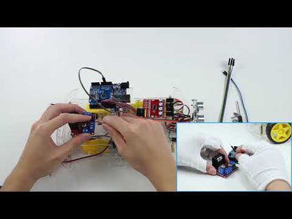 Tscinbuny Smart Robot Car pour Arduino Uno Kit de démarrage, kit éducatif robotique programmable 4WD Évitement d'obstacles avec codes