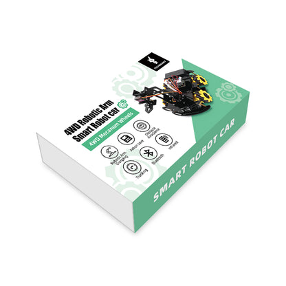 Kit robot Tscinbuny pour bras robotique Arduino, kit éducatif robot programmable avec codes, châssis 4WD avec roue Onmi de 60 mm, suivi de ligne d'évitement d'obstacles avec application