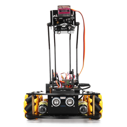 Kit robot Tscinbuny pour bras robotique Arduino, kit éducatif robot programmable avec codes, châssis 4WD avec roue Onmi de 60 mm, suivi de ligne d'évitement d'obstacles avec application