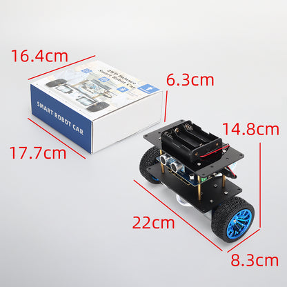 Tscinbuny Kit de robot auto-équilibré pour Arduino Uno, kit éducatif de robot programmable avec application, châssis de moteur en métal 2WD DC 12V 333RPM Kit de voiture robotique avec codes