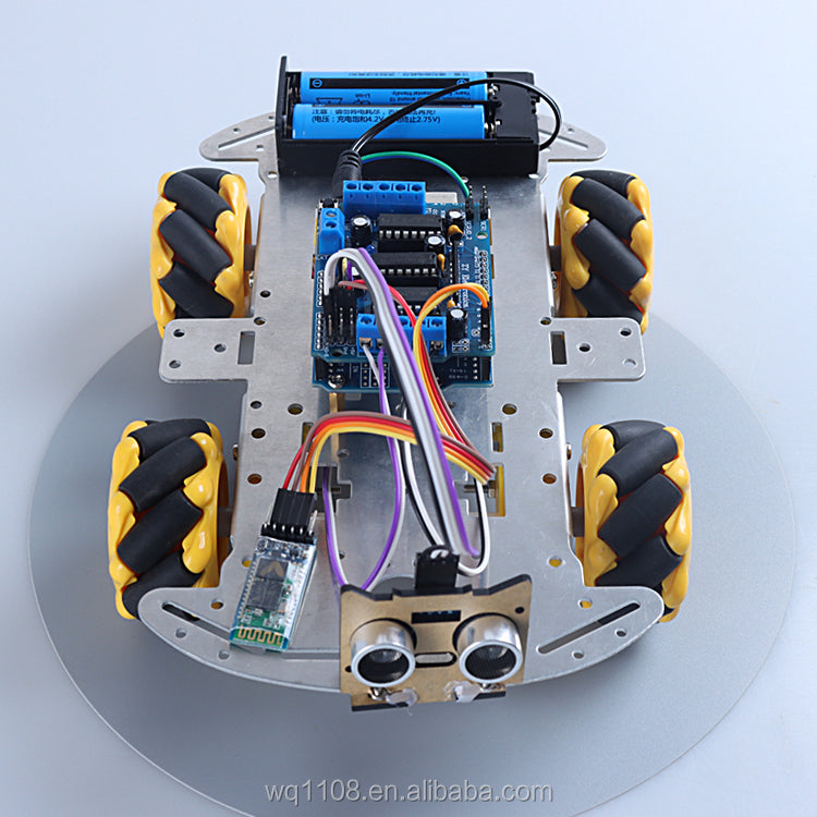TSCINBUNY Arduino 328P UNO Rev3 Programmable IDE Smart Robot/Robotic Car Kit Bluetooth with Obstacle-Avoidable Route-Tracking System Components Four-Matic Mecanum Wheels