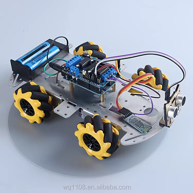 TSCINBUNY Arduino 328P UNO Rev3 Programmable IDE Smart Robot/Robotic Car Kit Bluetooth with Obstacle-Avoidable Route-Tracking System Components Four-Matic Mecanum Wheels