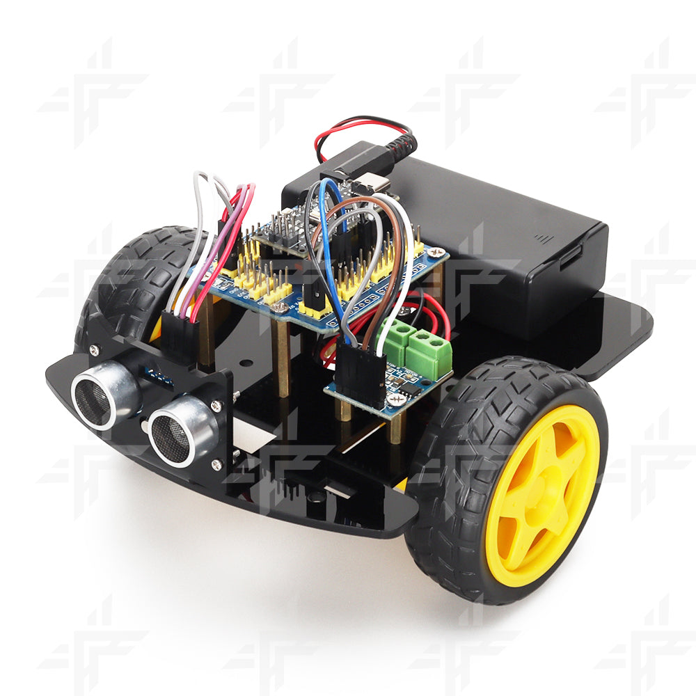 TSCINBUNY Arduino School Science Nano C++ Programmable IDE Smart Robot/Robotic Car Kit with Obstacle-Avoidable System Guide-Roller-Ball 2-Matic Wheels