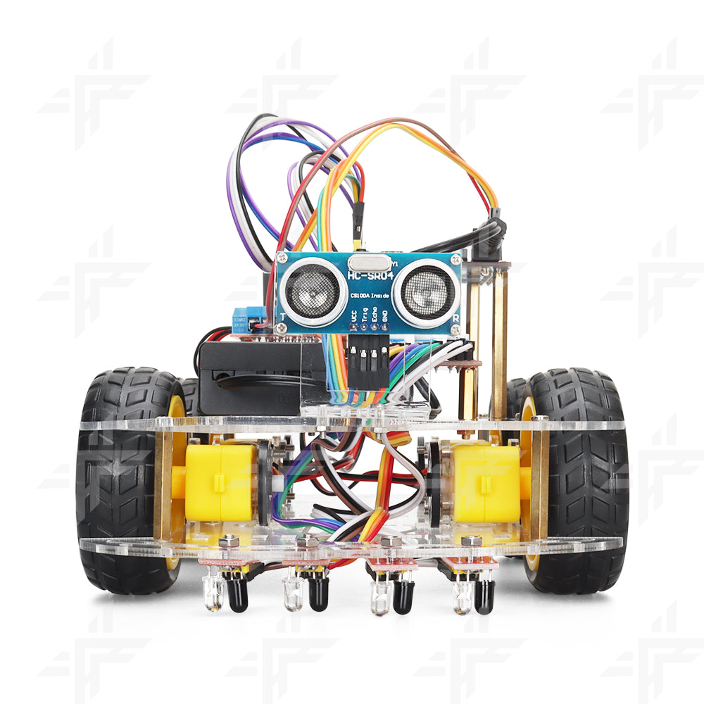 TSCINBUNY Arduino 328P UNO Programmable IDE Smart Robot/Robotic Car Kit Upgraded 5.0 Bluetooth with Obstacle-Avoidable Route-Tracking System Components Four-Matic Wheels